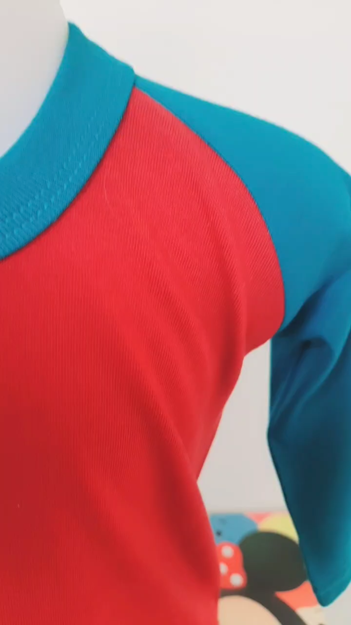Kaos Anak Polos Laki laki Perempuan Katun Premium 1-8 Tahun baju polos Raglan perempuan Baju Distro Tangan 3/4