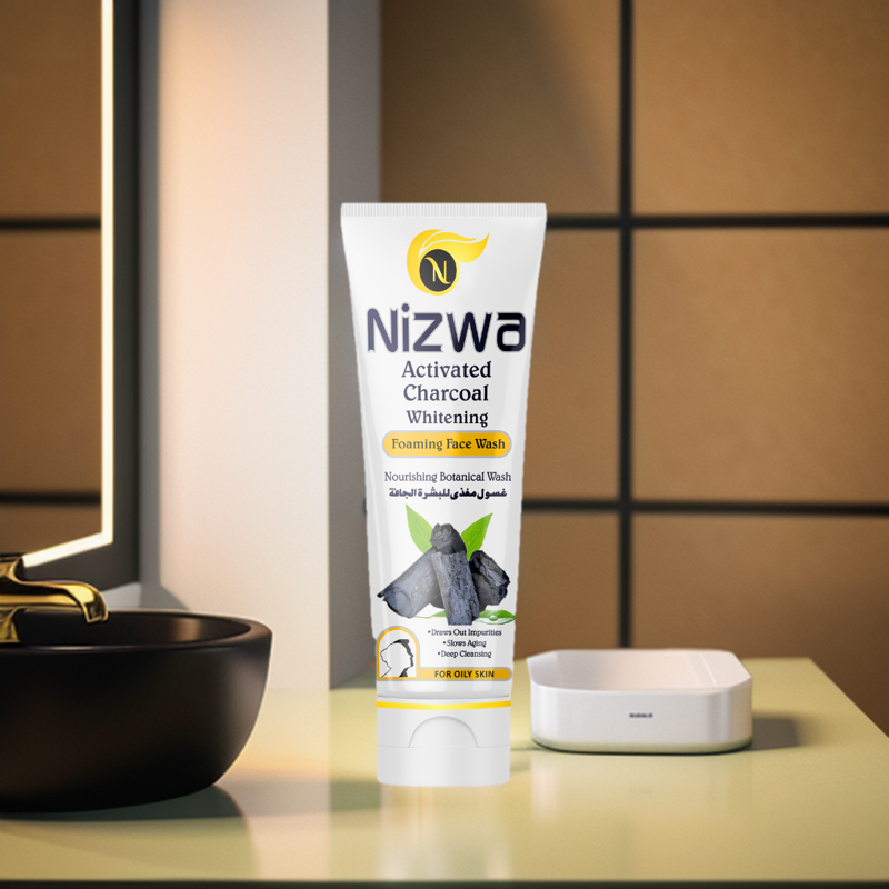 Nizwa Charcoal Whitening Foaming Face Wash. 