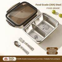 WODEBAIHUI | Stainless Steel Bento Box Sealed Portable 3 Compartments