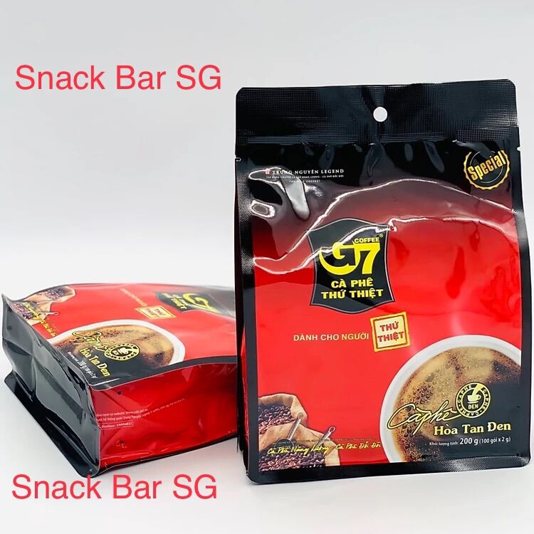 G7 Kopi O Kosong (100 sachets x 2g) - pure black instant coffee - Vietnam Trung Nguyen Brand - local packaging. 
