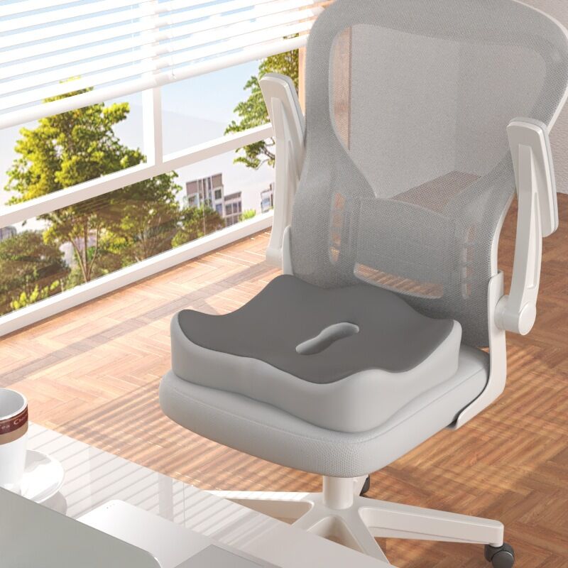 1pc Memory Foam Seat Cushion - 3D Ergonomic Support| Light Green & Grey Washable Polyester Car/Office Essentials Home Decor