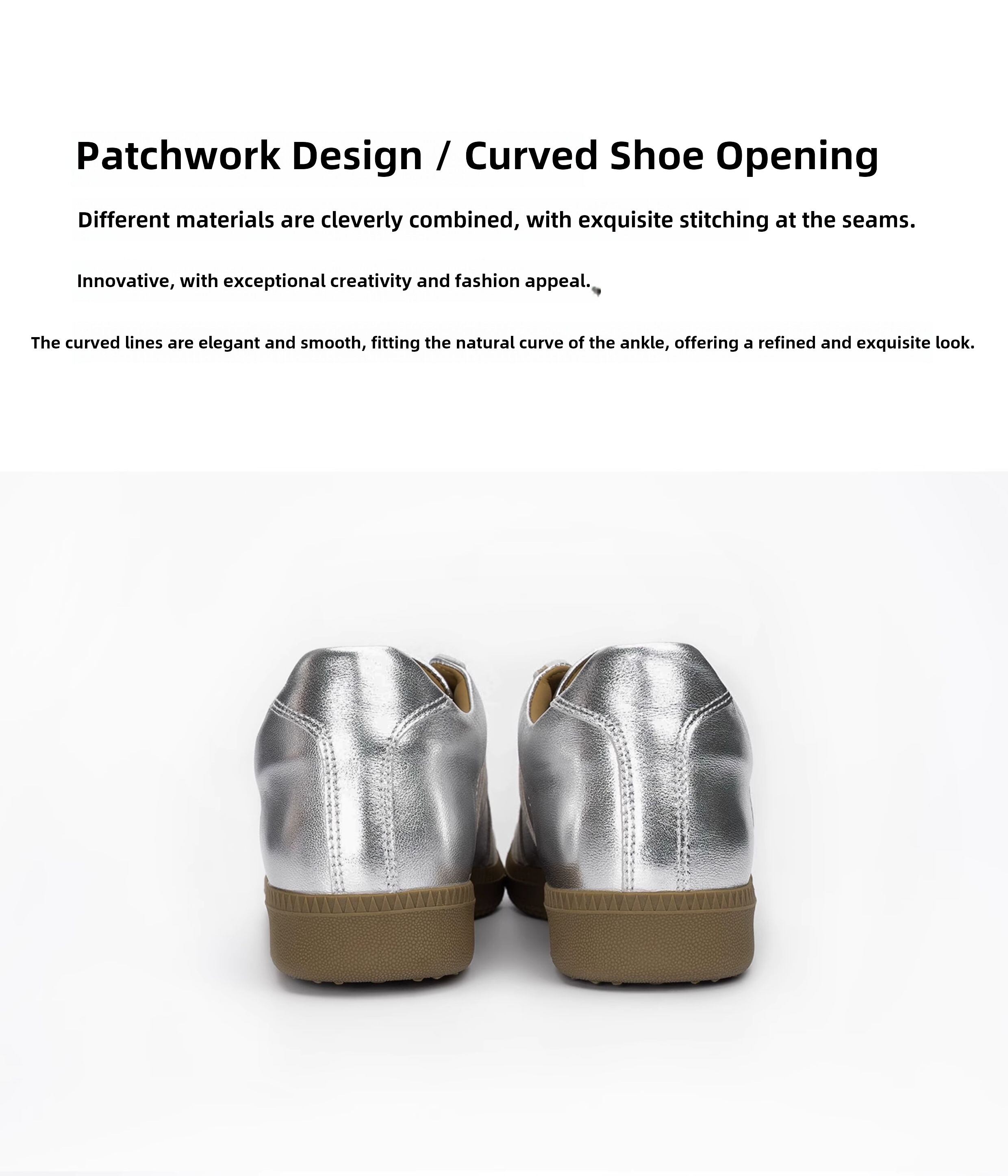 Cat Home Women's Thick Bottomed High Top Sneakers Retro Style Silver Leather Casual Shoes Spring 2025 Increase Height Design · v7