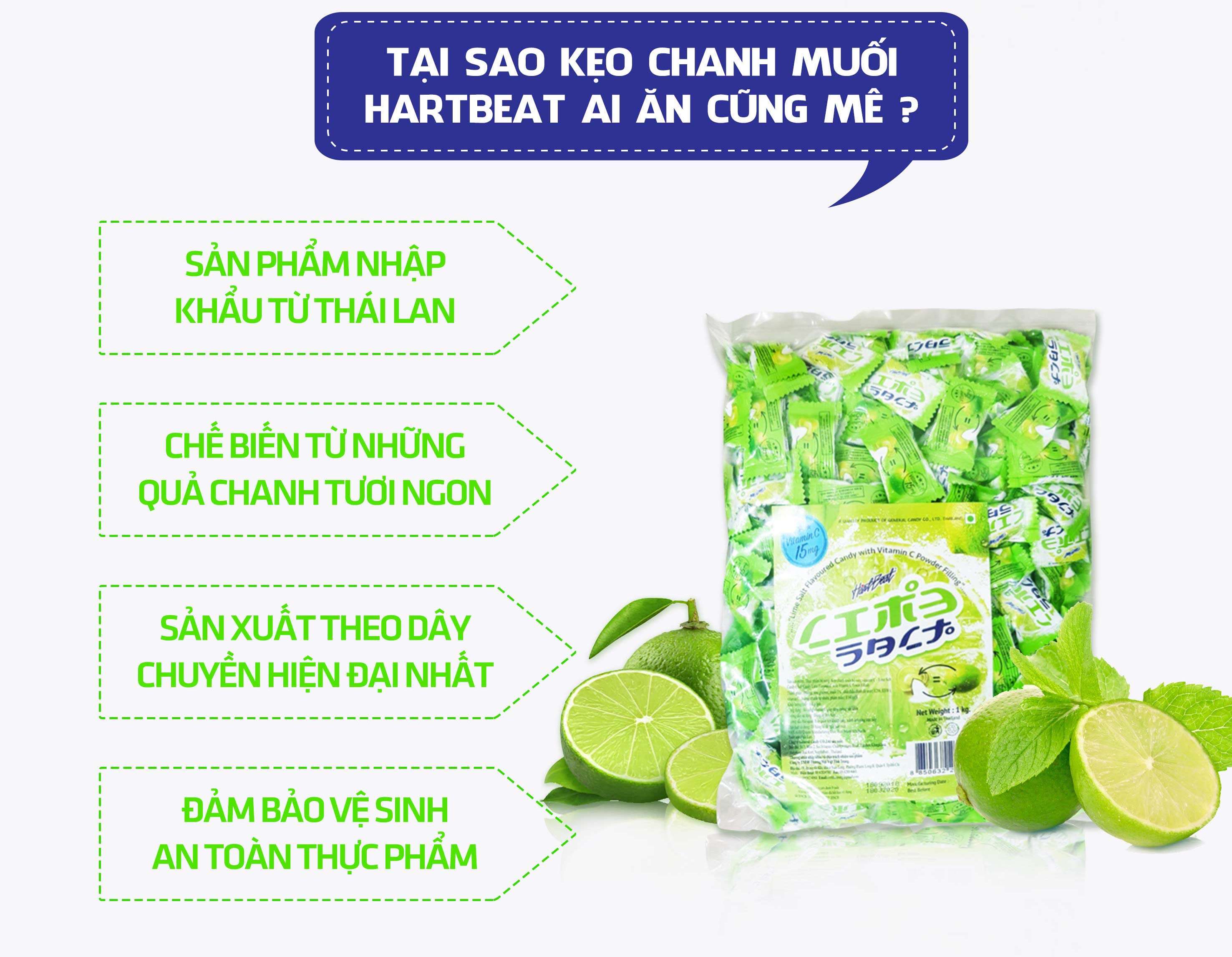 Kẹo Chanh Muối Thái Lan Hart Beat 120gram