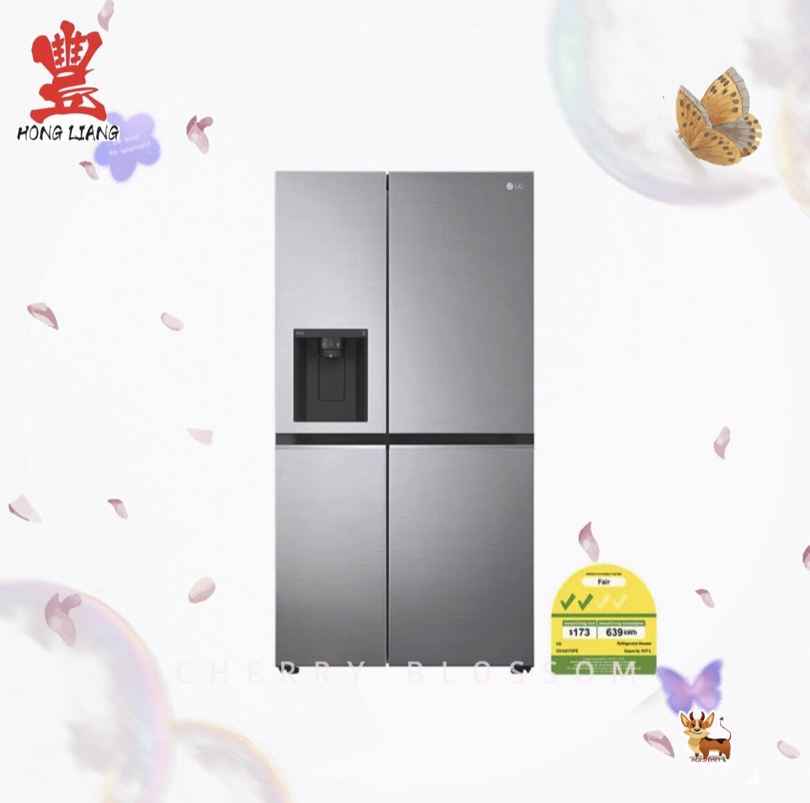 LG GSL6172PZ (617L) SidebySide Refrigerator with Smart Inverter Compressor Lazada Singapore