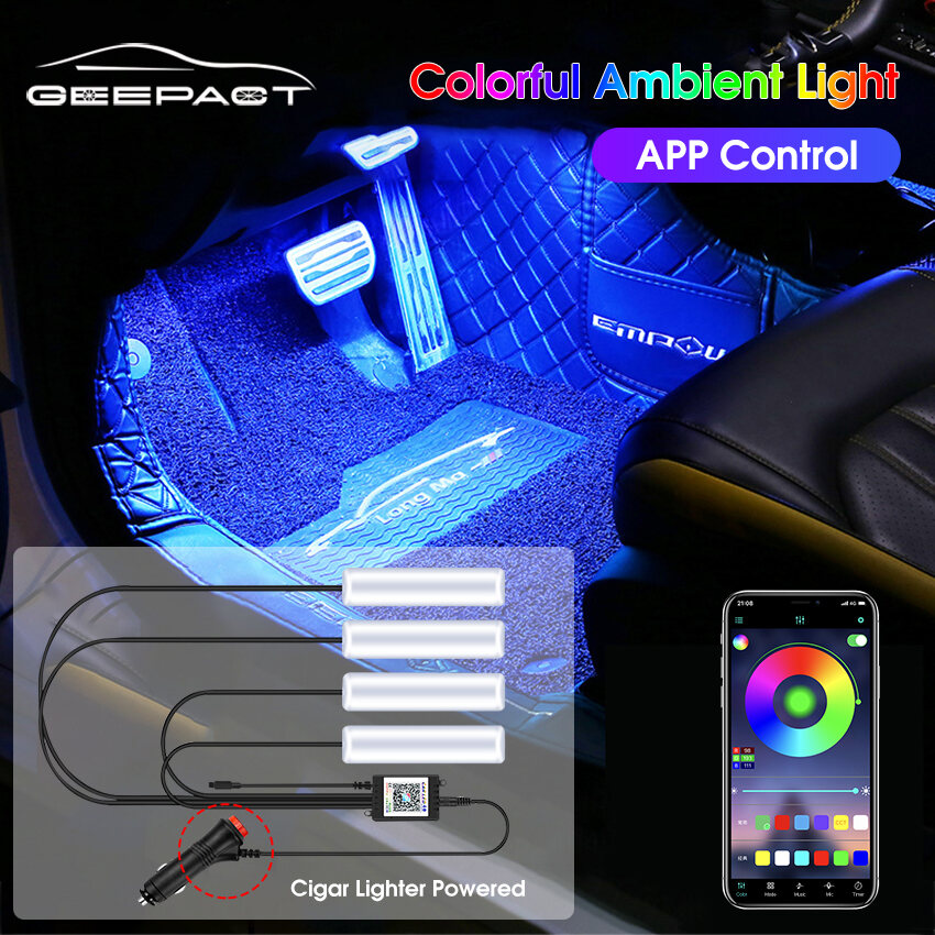 Geepact Car Ambient Light Car RGB Interior Car Lights APP Control Car