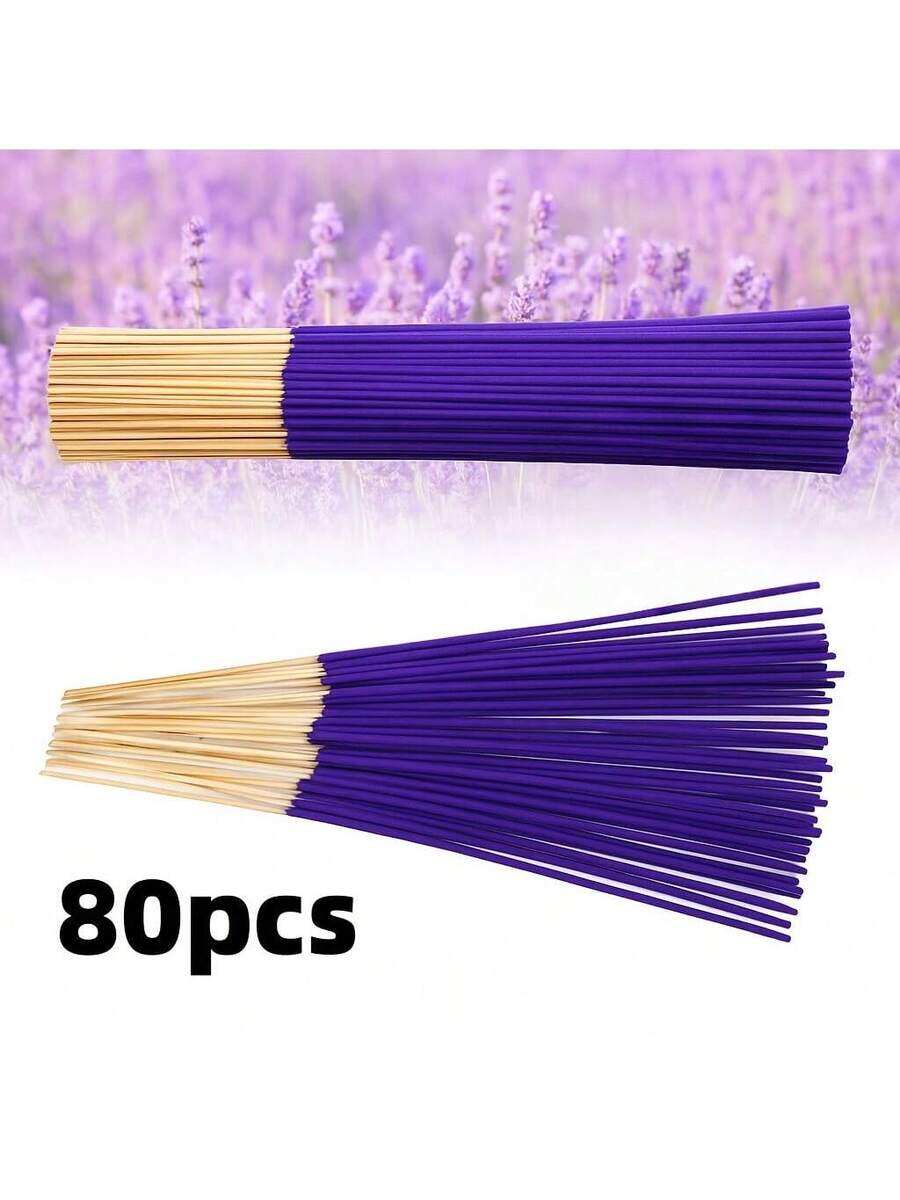 50/80pcs Lavender Incense Sticks with Long-Lasting Fragrance Suitable for Families Yoga Studios and Holiday Gifts