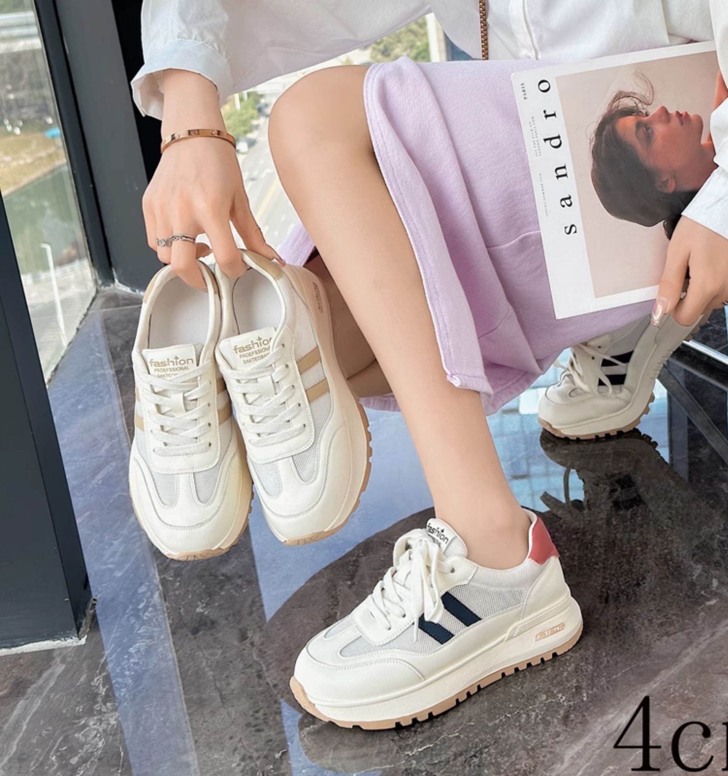 Zapatillas de malla de verano para mujer, zapatillas deportivas informales, estilo papá, modernas, sin cordones, punta redonda, tacón medio, calzado cómodo y a la moda