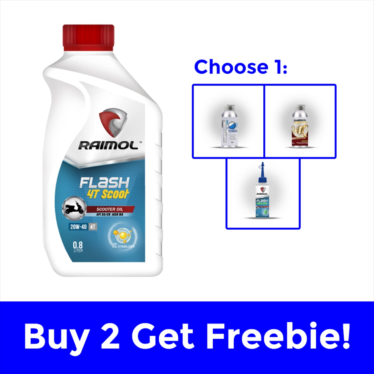 RAIMOL FLASH 4T SCOOT 800ML 20W40 SG CD 4 STROKE MOTORCYCLE OIL