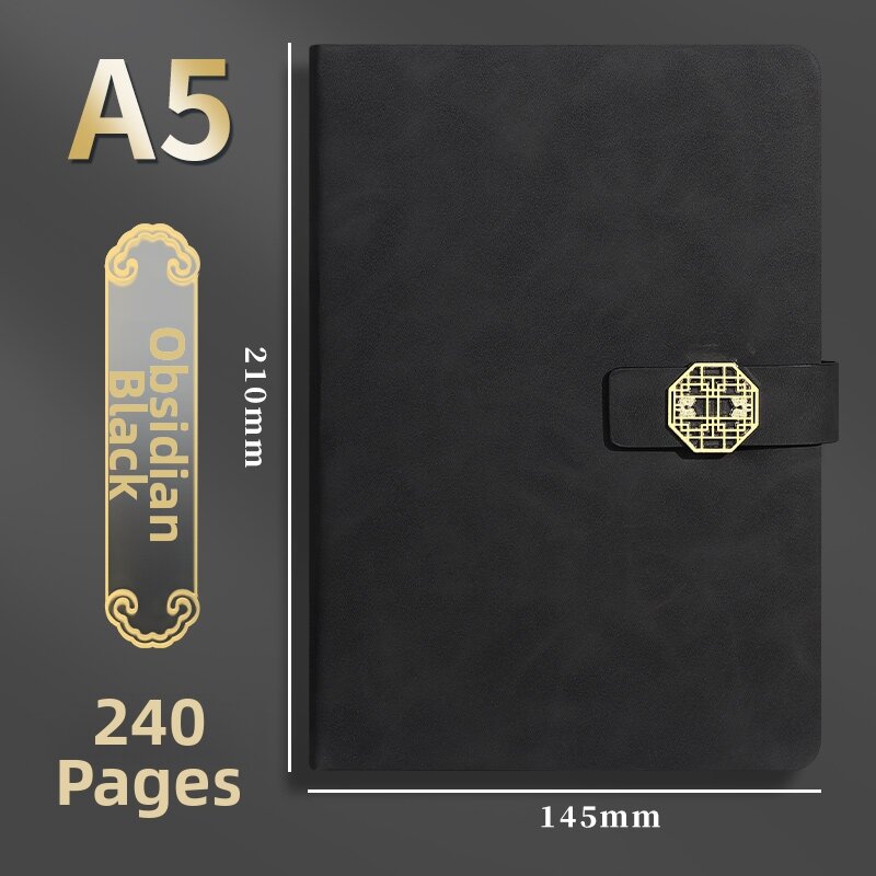 Muulee | Customized Thick A5 Notebook Print Logo Engraved Gift for Office Meetings Teachers Graduation