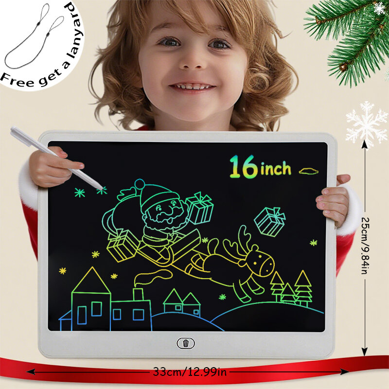 16 Inch LCD Writing Tablet Large Electronic Color Drawing Board Erasable Screen Perfect Educational Toys Birthday Christmas Gift
