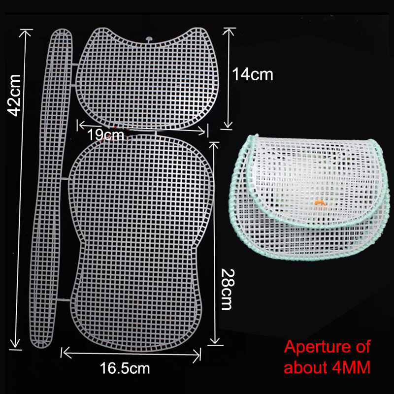 Mesh Plastic Canvas Transparent Handbag Kit Knitting Shoulder Bag Plastic Handmade Bag Piece Yarn DIY Accessories Hooked Bag