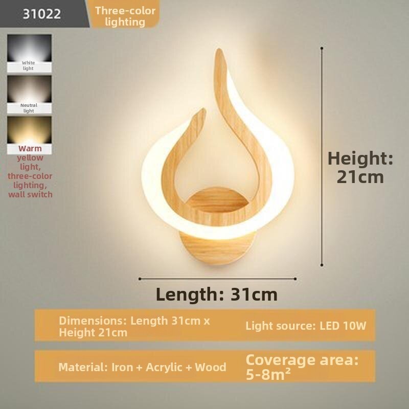 JIUYUN | Nordic Creative Bedroom Wall Light Round and Simple