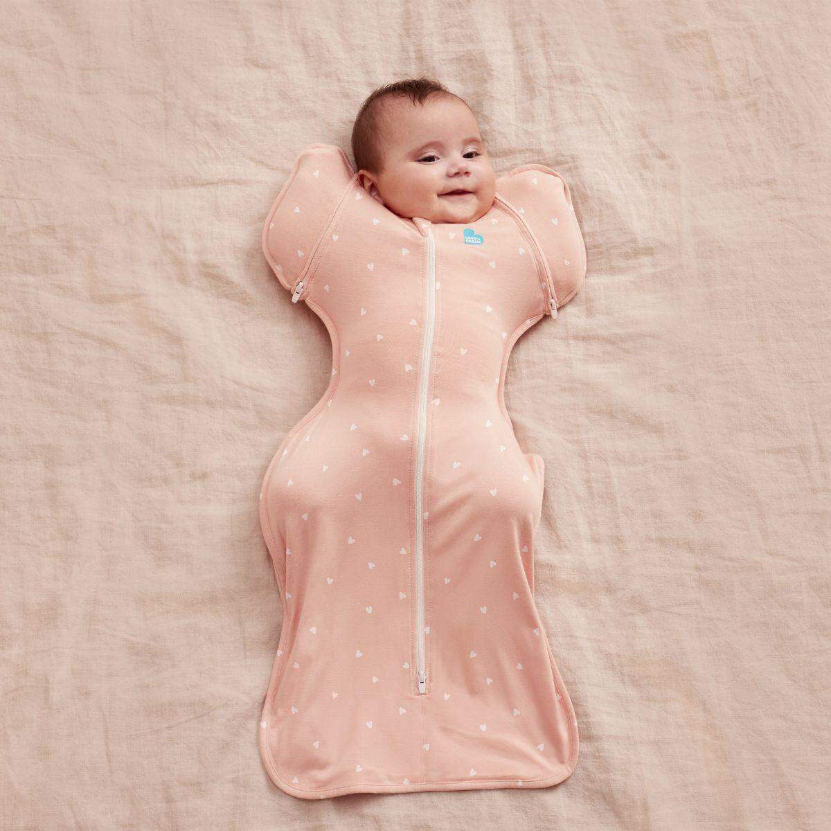Love To Dream Swaddle Up Transition Bag Bamboo Lite 0.2 TOG Hearts Blush - Assorted Sizes