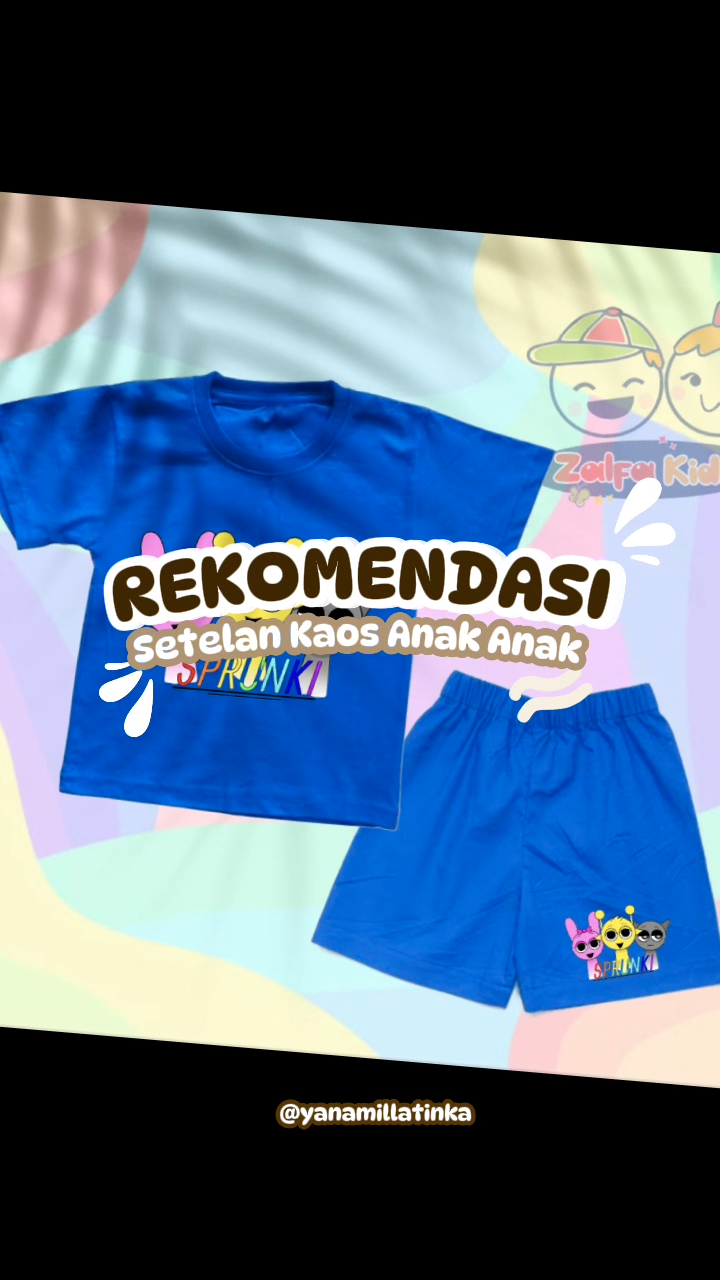 Baju Anak Kaos Anak Incredibox Sprunki Karakter - Gratis Cetak Nama