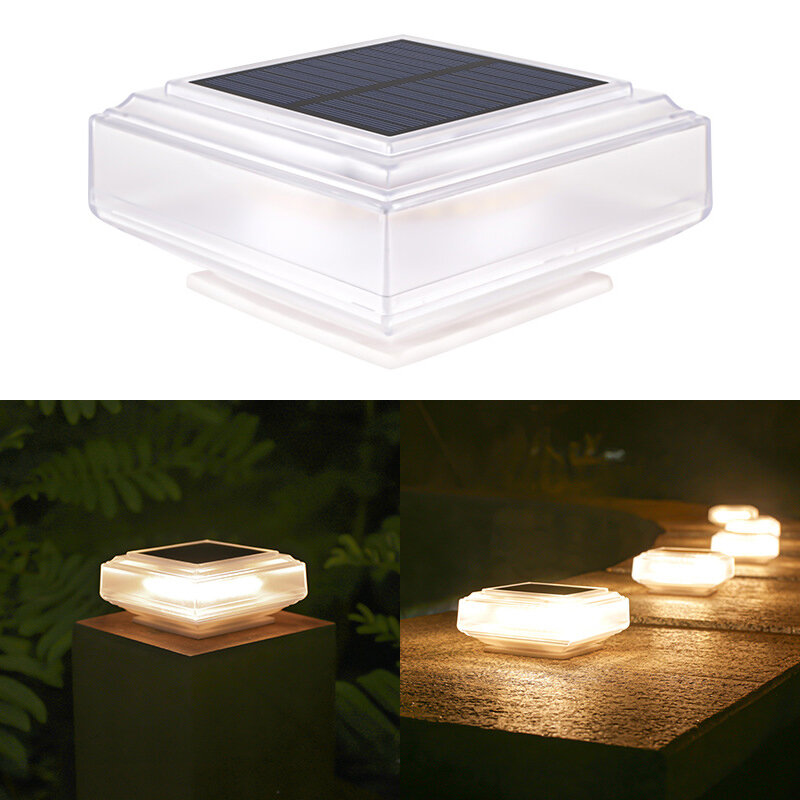 30LED Solar Post LightOutdoor Pillar Cap LightsFence Deck Column LampWaterproof Landscape Lighting for Garden Yard Villa Deco