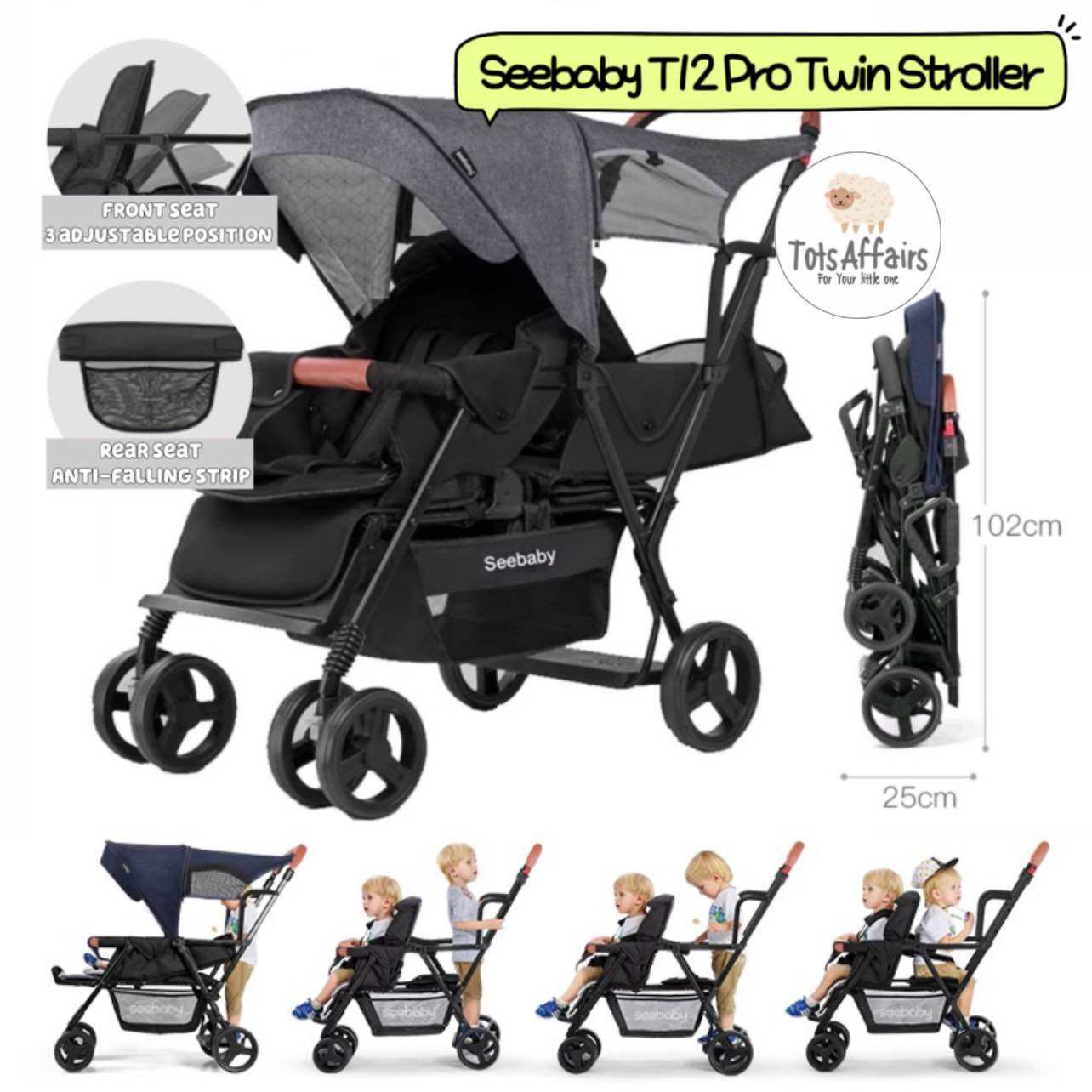 Seebaby tandem stroller sale