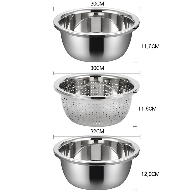 SILIN Stainless Steel Basin Household Kitchen Round Egg Soup Making ...