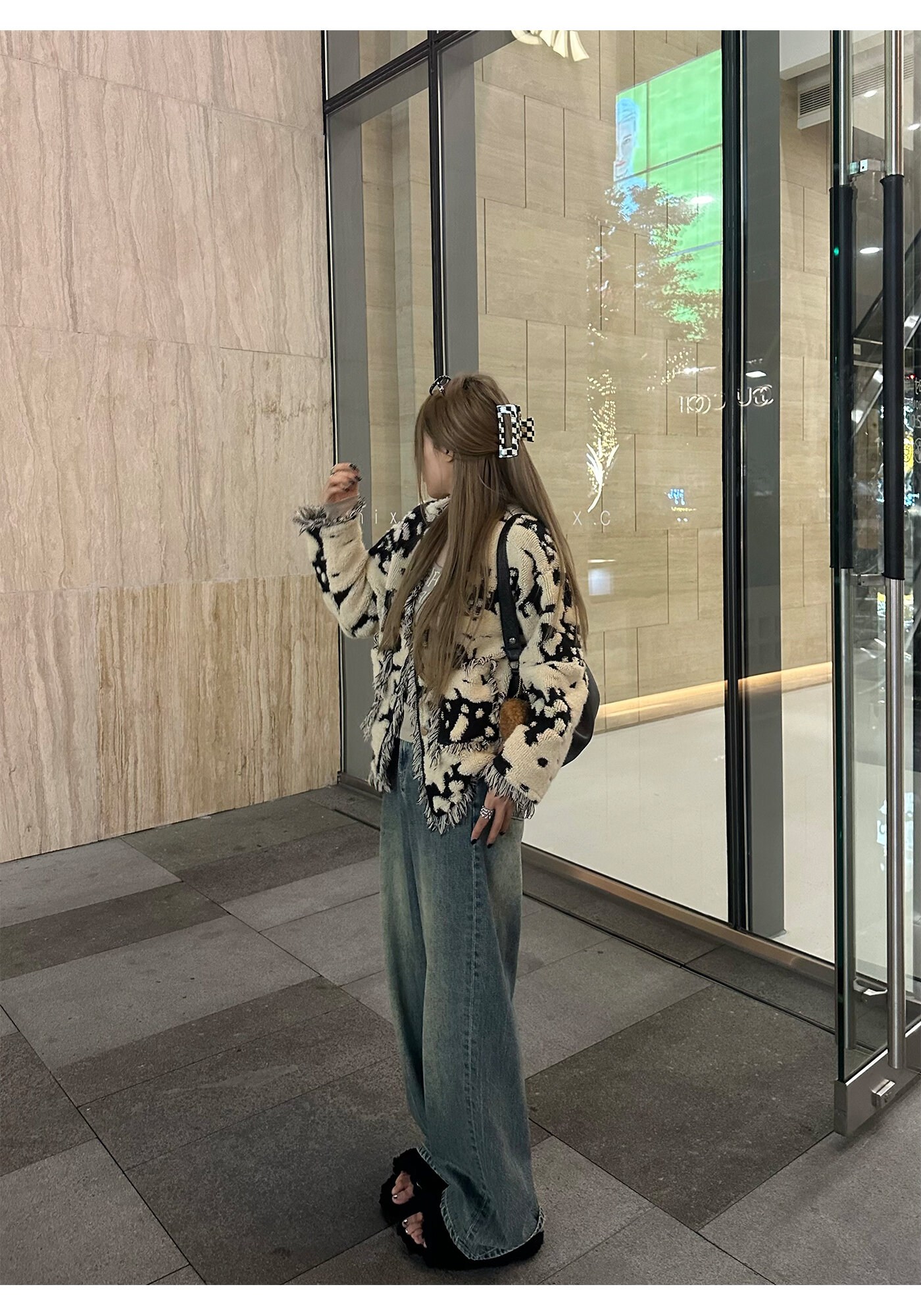 High Waist Wide Leg Jeans Women's Loose Fit Washed out Style Spring Autumn Denim Pants by LUU Peach Joy Slimming Effect · v2