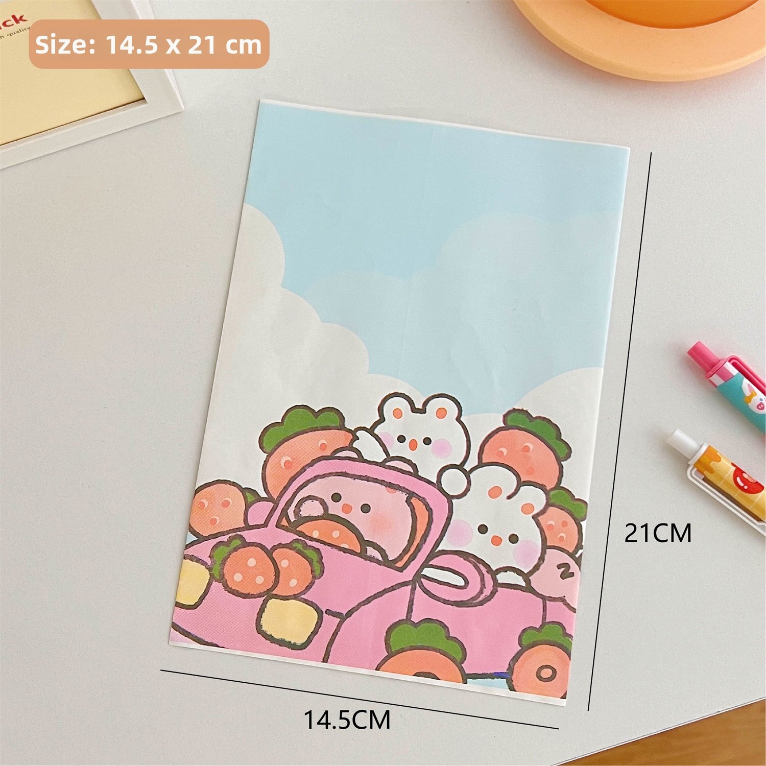 Cute Cartoon Strawberry Rabbit Paper Storage Bag