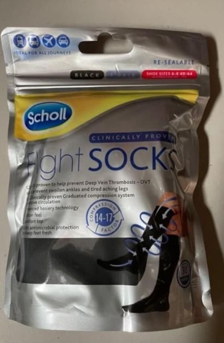 Dr. Scholl's flight socks cotton feel L black