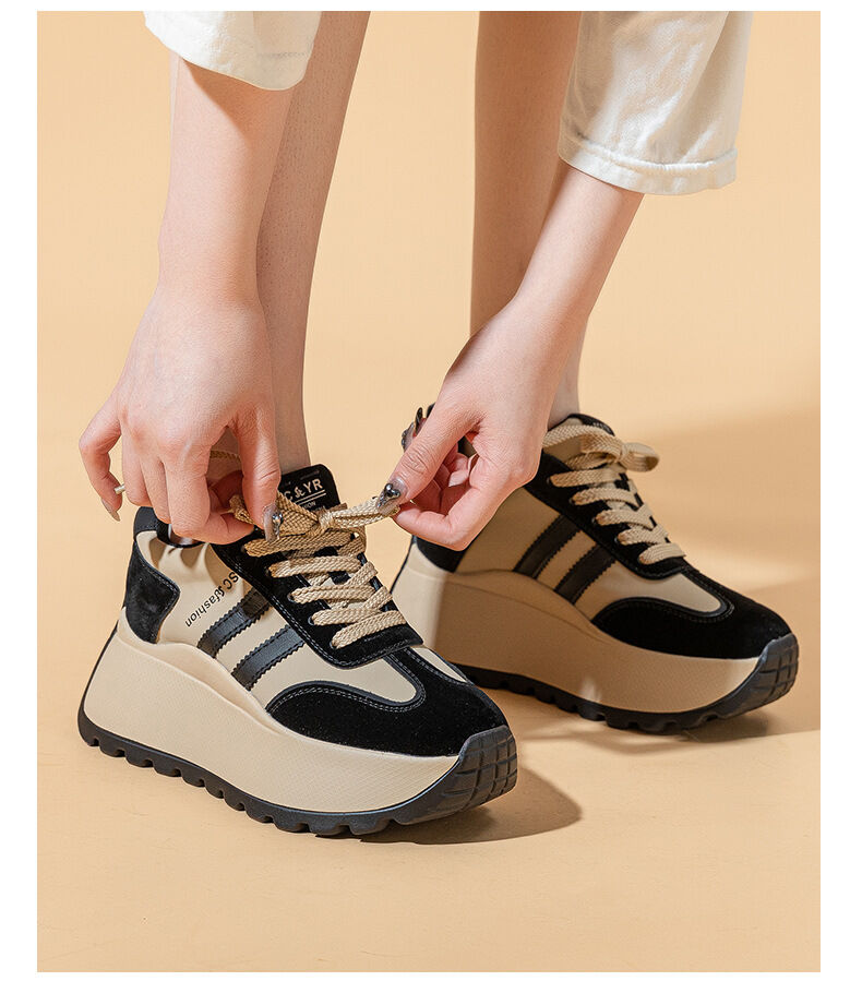 Spring New Style Women's Casual Thick Bottom Agan Dad Shoes Fashion Small Size Heightening Shoes Leisure Sports Running Shoes · v9