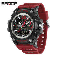 SANDA 3367 Mens Electronic Watch Large Dial Multi Functional Outdoor Waterproof Student Sports Electronic Watch