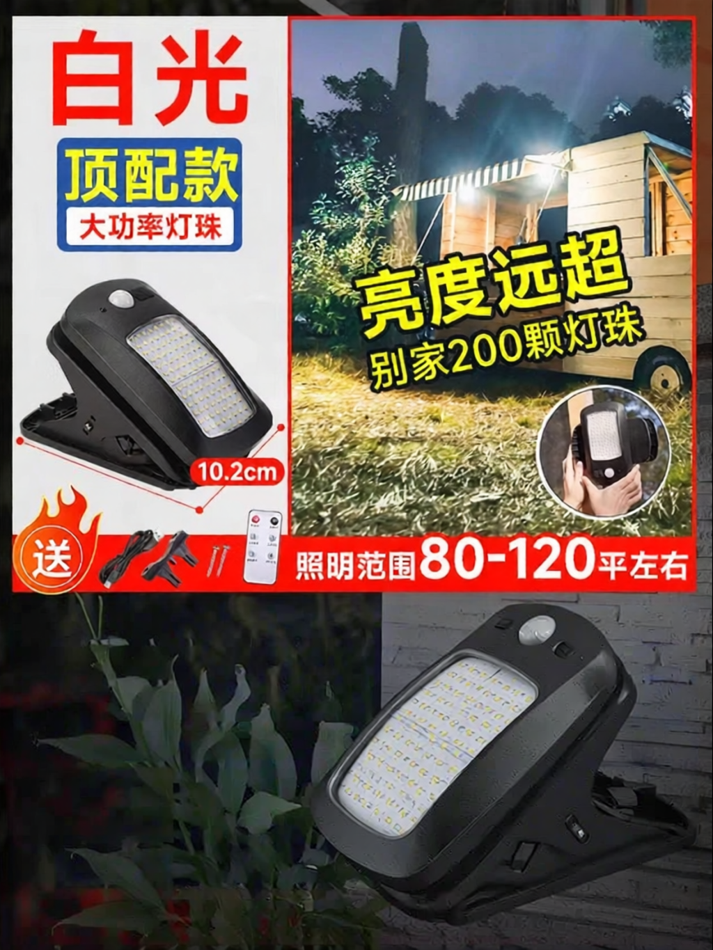 Yoabo | Super Bright Solar Charging Clamp Light Sensing