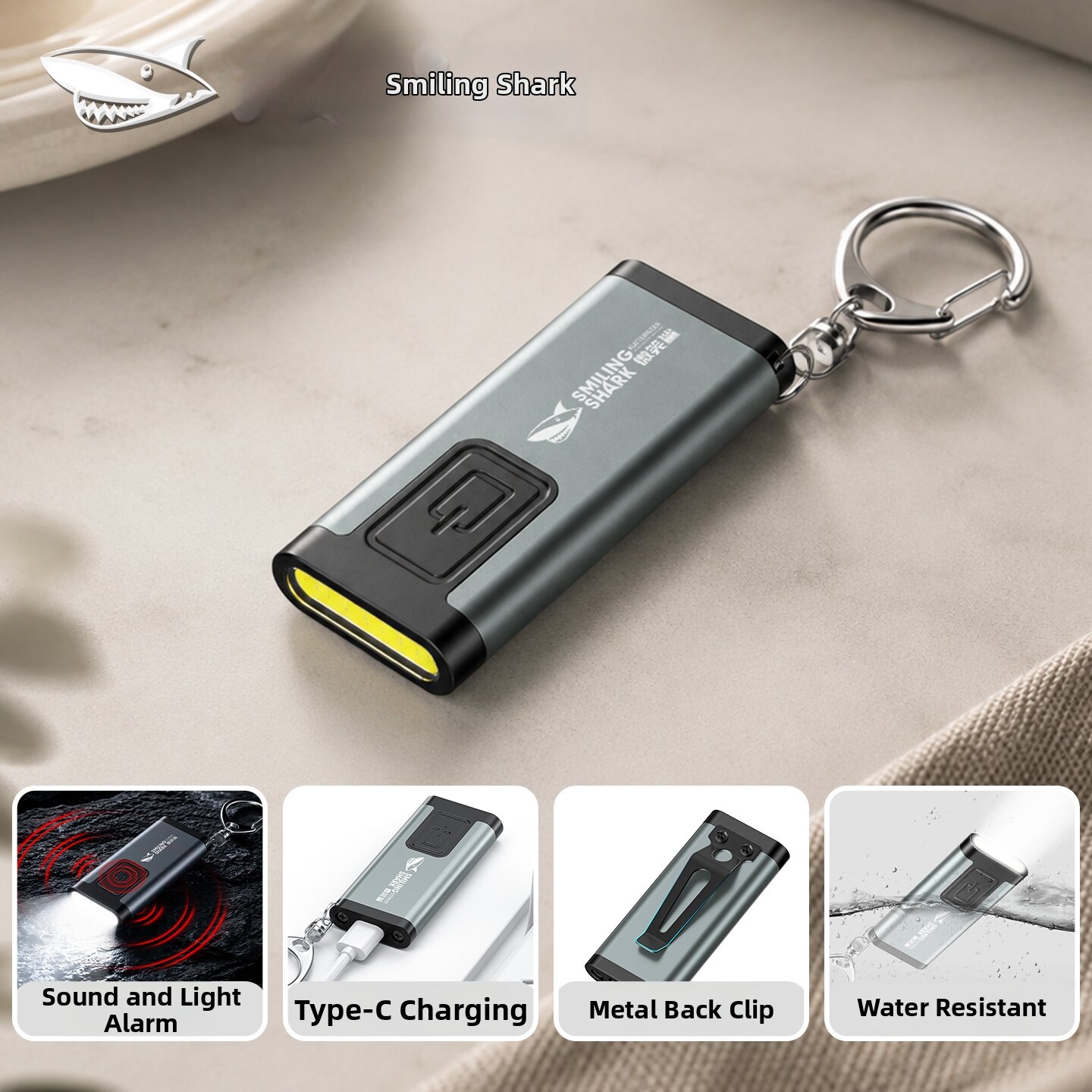 Smiling Shark | Personal Safety Alert Portable Handheld Flashlight