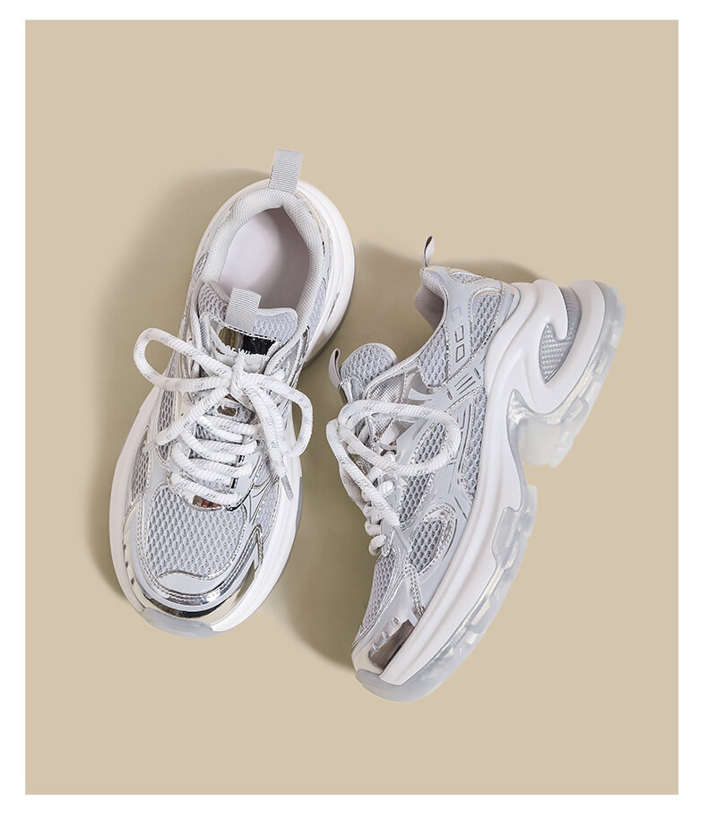 Pink Dad Shoes Women's Spring 2025 New Style Small Size Thick Bottom Versatile Mesh Breathable Casual Sports Shoes Trendy · v7