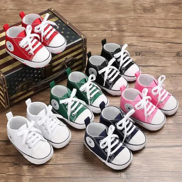 Baby Shoes Toddler Soft Anti-slip Men and Women Children 1 Year Old Spring and Autumn Baby Single Breathable Canvas Toddler Shoes