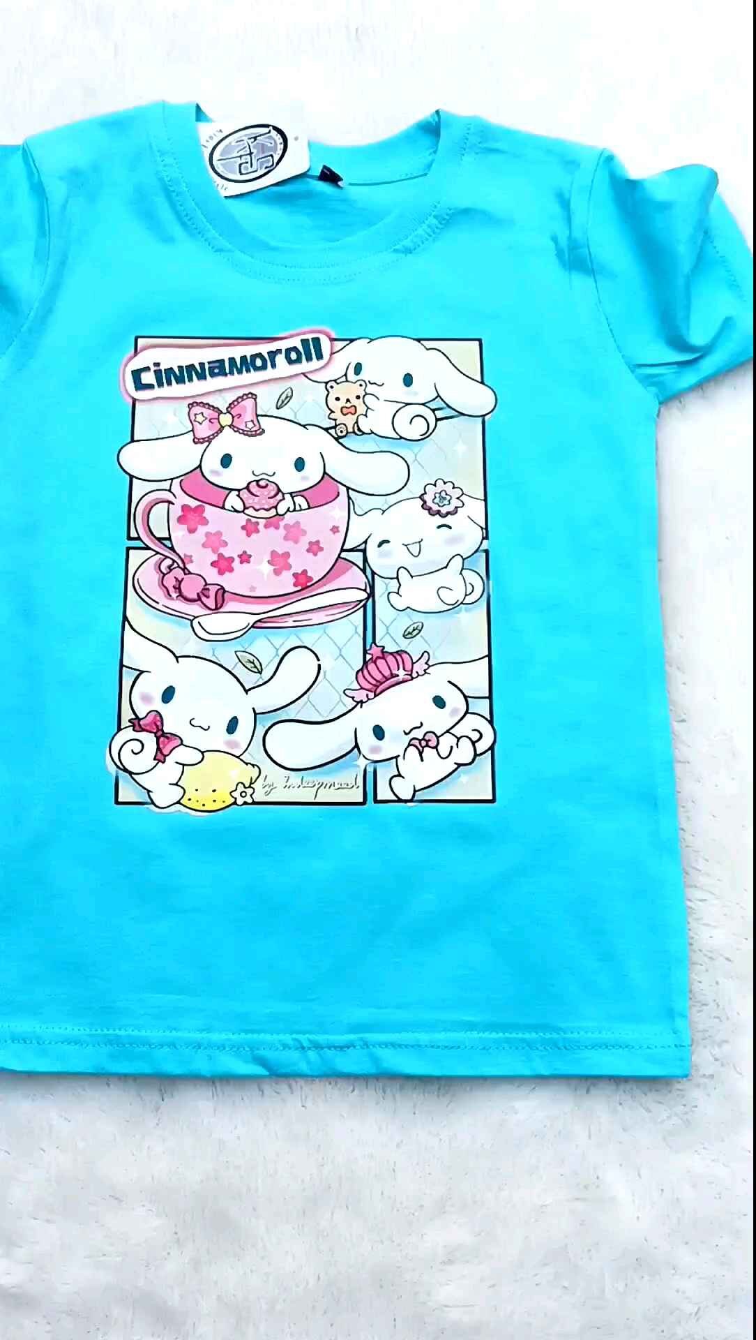Atasan Baju Kaos Anak Perempuan Cinnamoroll usia 1-10 Tahun Bahan Combad 30s Sablon DTF