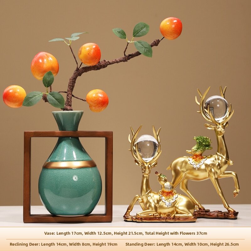 BAOTISEN | New Chinese Style Cracked Ceramic Flower Vase