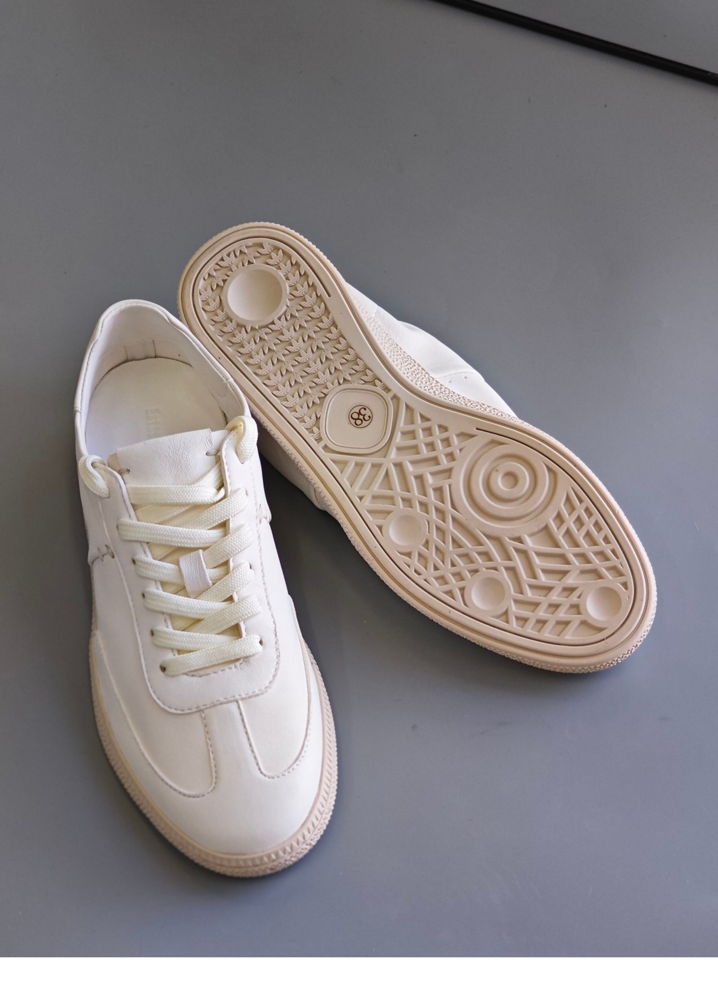 Amu Home Tannery Leather Sneakers Women's Casual Shoes round Toe Low Heel Deep Mouth Flat Bottom Stitched Together · v12