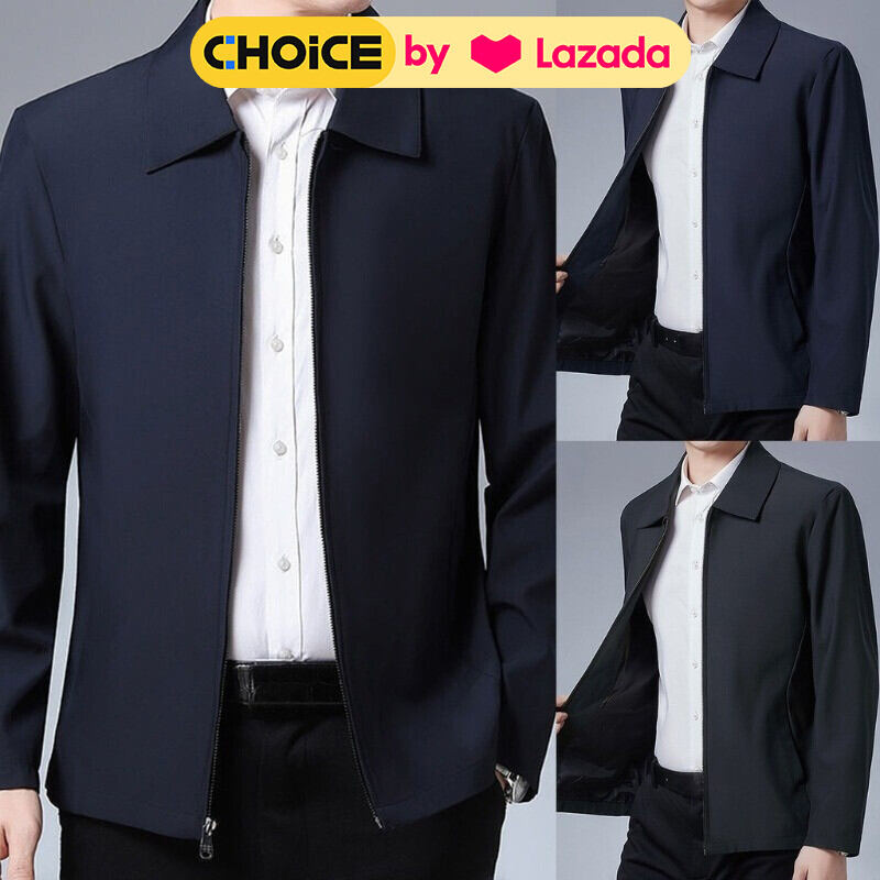 เสื้อแจ็คเก็ตปกซิปสำหรับผู้ชาย - เสื้อแจ็คเก็ตลำลองน้ำหนักเบาสำหรับฤดูใบไม้ผลิและฤดูใบไม้ร่วง ขนาด M-3XL ราคา 235 บาท*ส่งฟรี