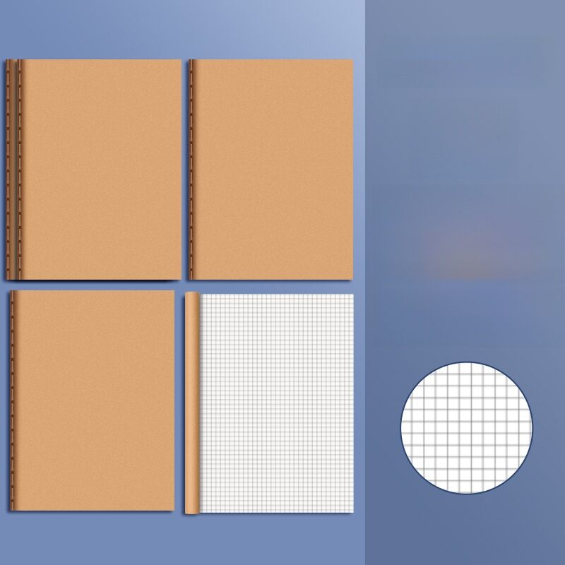 Thickened 16K Kraft Paper Notebook A5 Size Blank Line Simple Learning Diary Book Student Record Book B5 Grid Paper Handmade Book