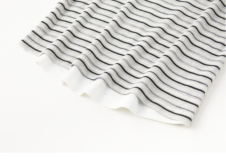 ELLE French Design Splice Color Striped Short Sleeve T-shirt for Women Simple Casual Summer 2024 New Arrival