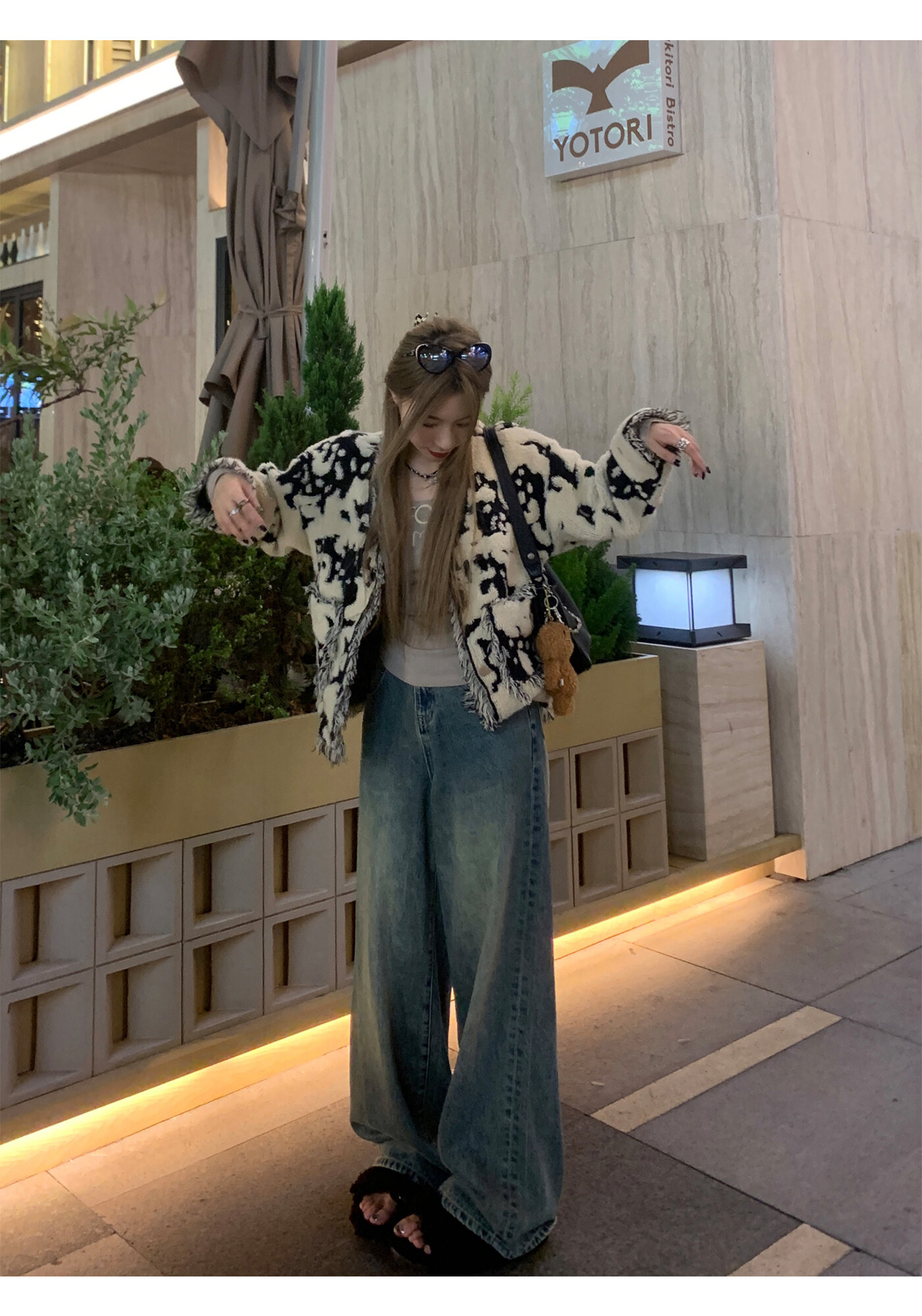 High Waist Wide Leg Jeans Women's Loose Fit Washed out Style Spring Autumn Denim Pants by LUU Peach Joy Slimming Effect · v2