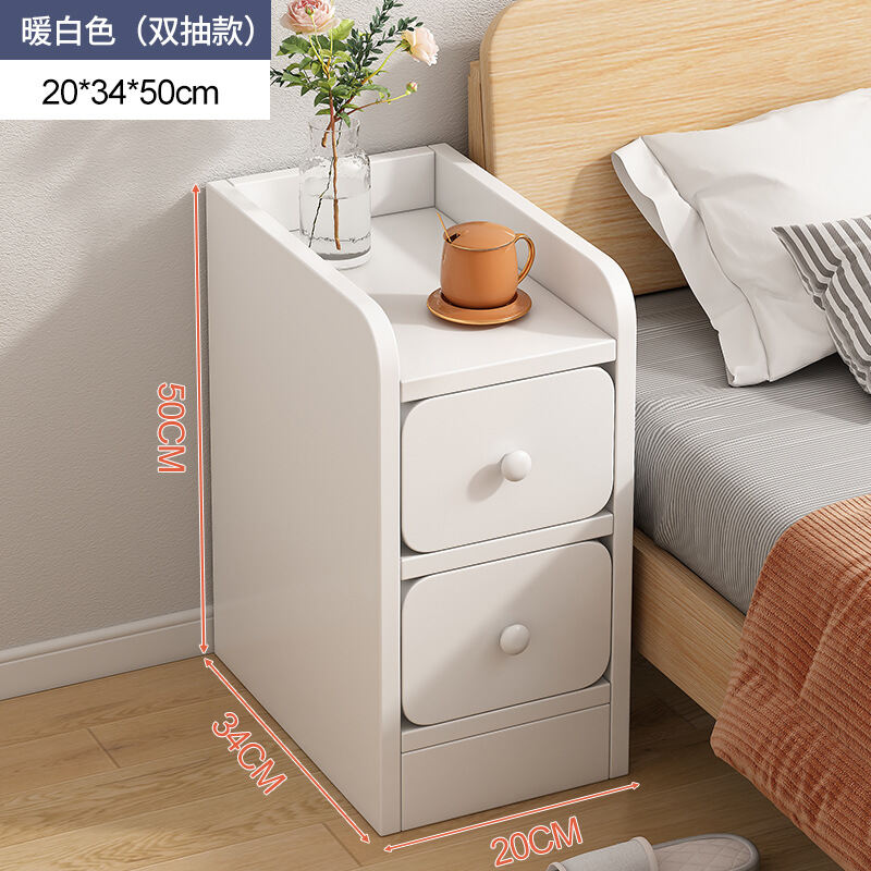20cm Narrow Bedside Table Narrow Gap Pullout Corner