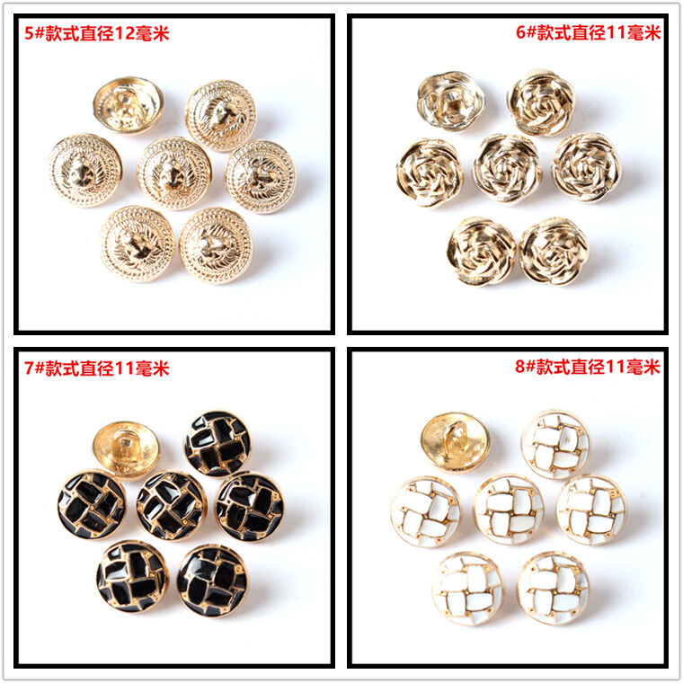 High-End round Metal Shirt Buttons for Women Men Decorative All-Match Buttons for Chiffon Sweater Cardigan Shirt DIY Sewing. 