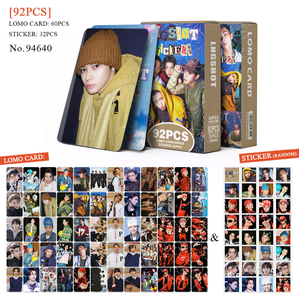 127pcs LNGSHOT New Album Photocards Stickers Kpop Merch Lomo Cards Set Fans Collection Cards Giftsi