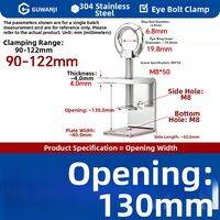 GUWANJI | Stainless Steel Pipe Clamp U-shaped C-shaped Square Tube Fixing Clamp