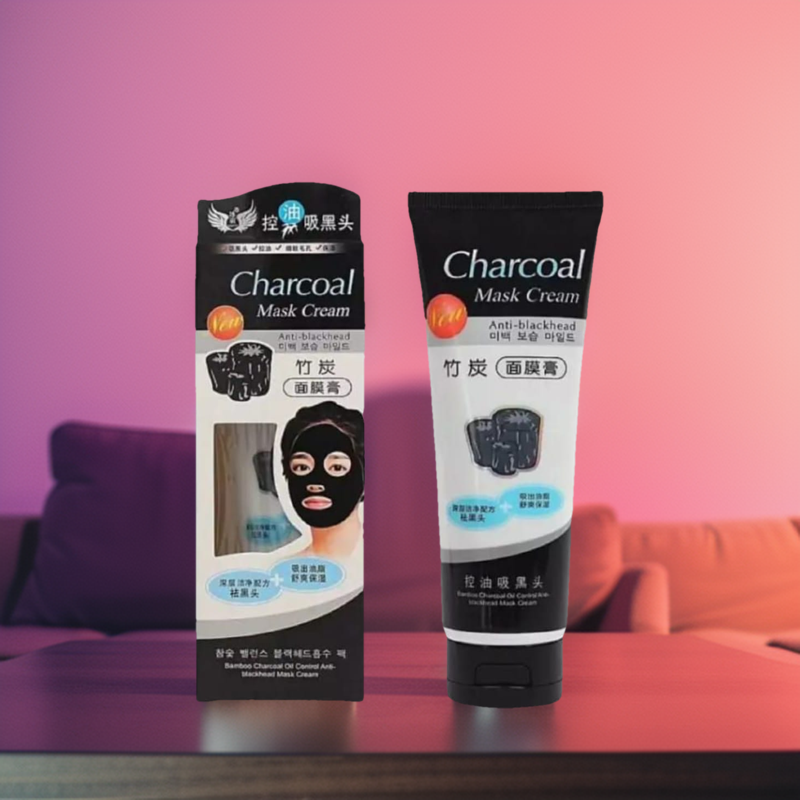 Charcoal Face Mask Cream Peel Off Removing Anti Blackhead Skin Cleansing Oil Control 130gm. 