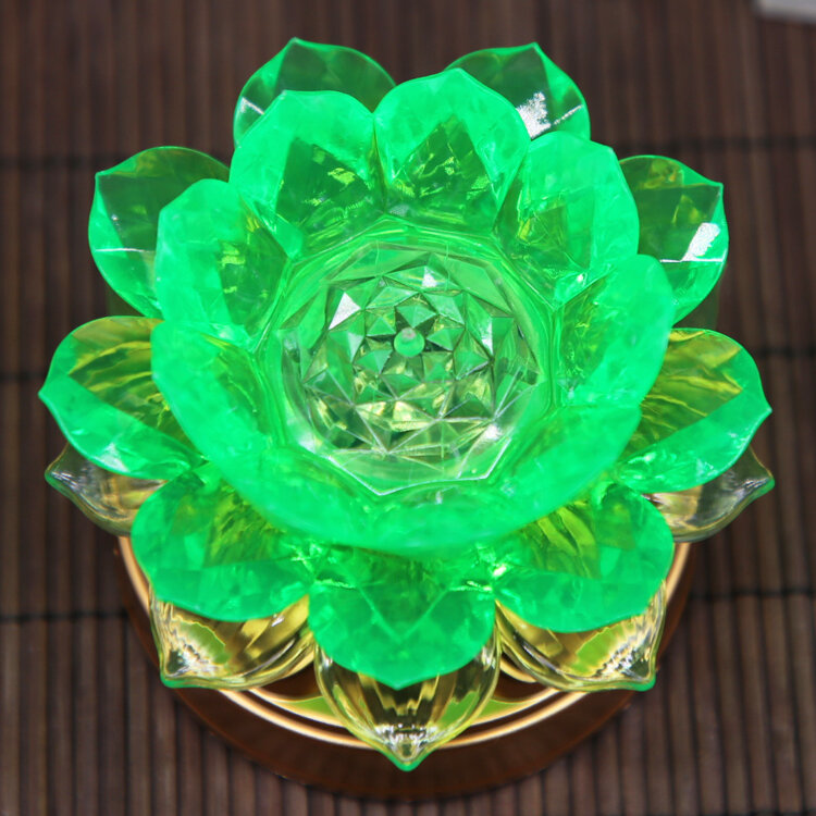 Long Burning LED Buddha Lamp Handheld Lotus Flower Lamp Home Decorations Buddhist Altar Supplies Guanyin Lamp Ornament
