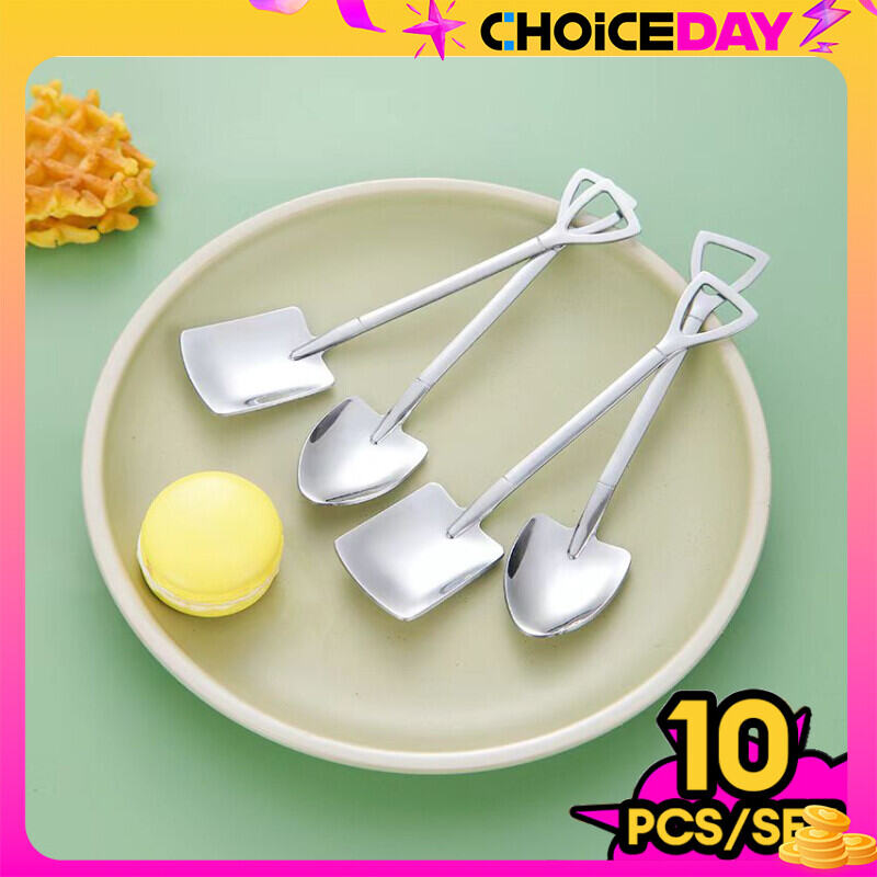 10pcs/set Thép không gỉ dưa hấu muỗng sáng tạo xẻng muỗng tráng miệng kem muỗng cà phê khuấy muỗng cho gia đình