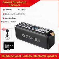 Sansui | Dual Speakers Bluetooth Speaker Portable for Outdoors Sleep Timer SD Card Supported USB Drive Playback Subwoofer Square Dancing Suitable