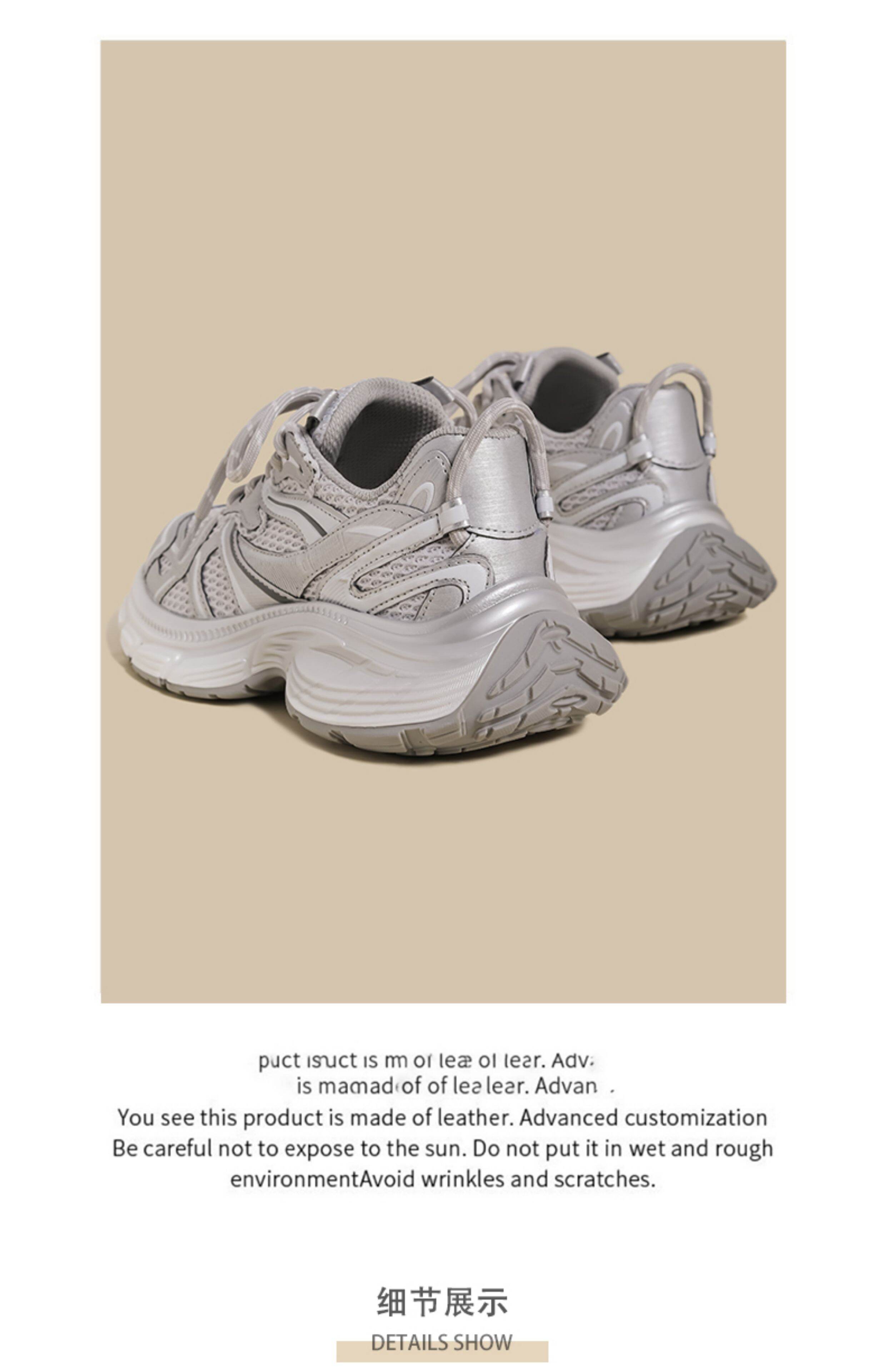 Spring 2025 Women's Dad Shoes Purple Breathable Mesh Versatile Flatform Thick Bottom Casual Sports Shoes Comfortable All-Match · v7
