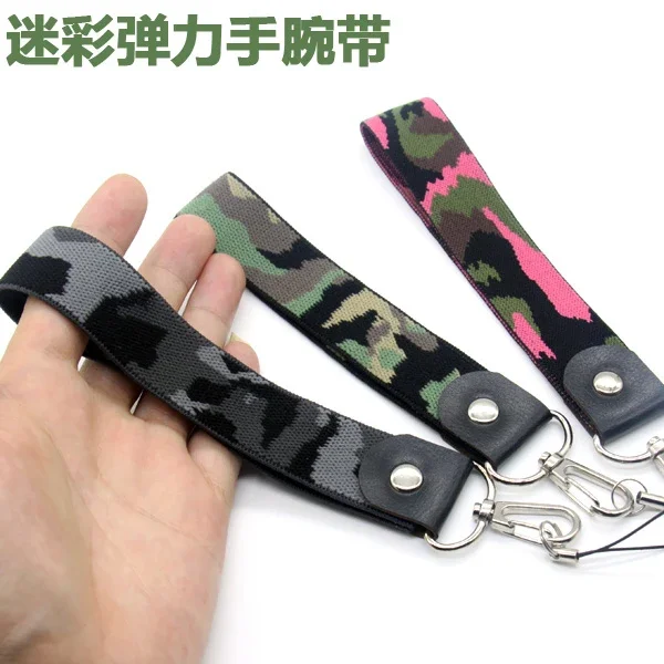 Korean-style Elasticity Camouflage Cloth Retractable Lanyard Mobile Phone Shell Camera Wear shou wan sheng USB Drive Key Camisole Lanyard Wide