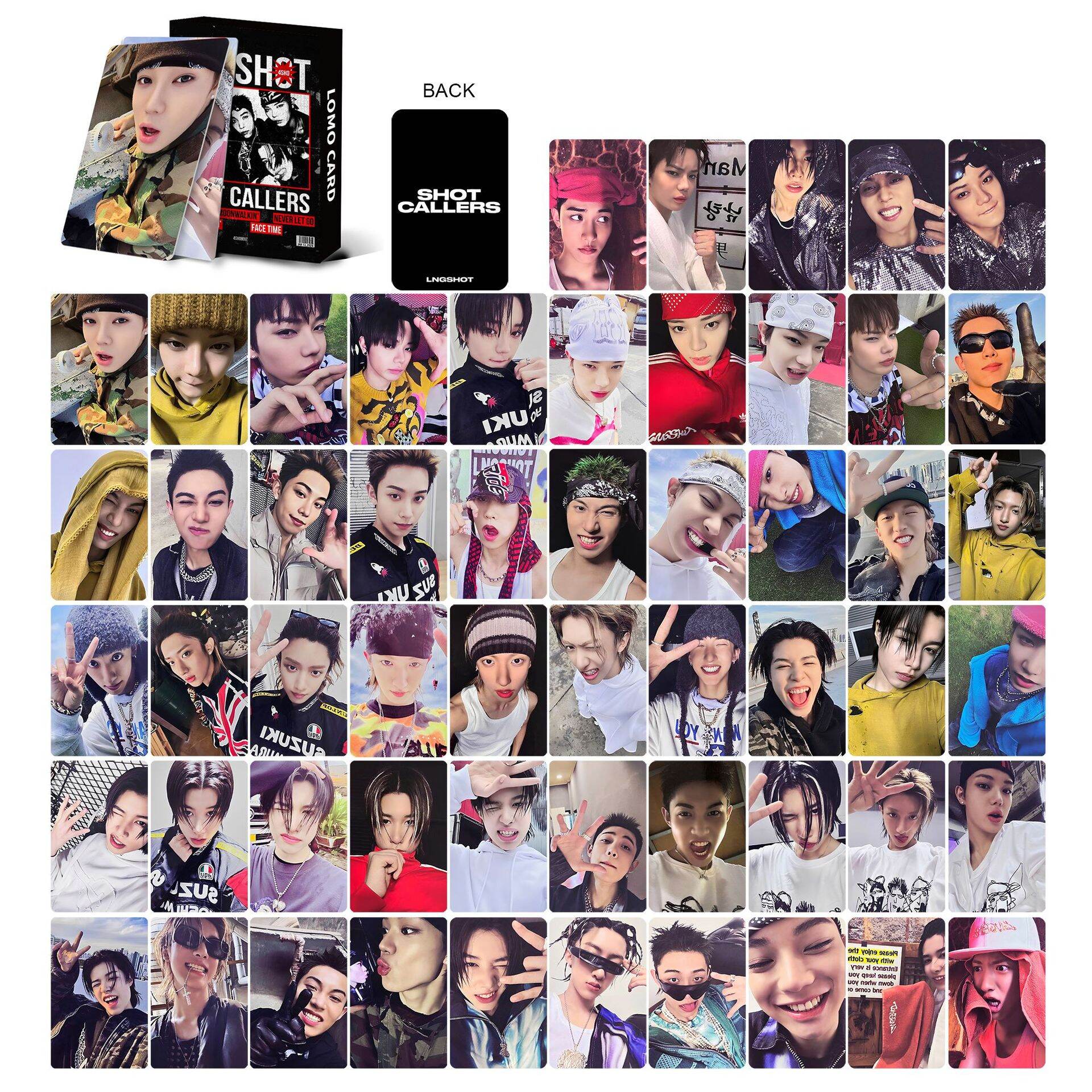 55Pcs/Set Idol Boys LNGSHOT High-Definition Printed Photos LOMO Card OHYUL LOUIS RYUL WOJIN Fans Collection Gifts