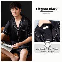 JIALEFEN | Summer Soft Thin Mens Sleepwear Set