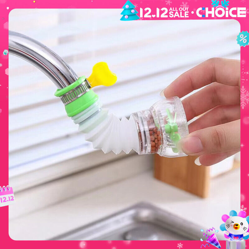 Kitchen medical stone faucet anti-splash sprinkler 360° rotary telescopic tap water filter water saver